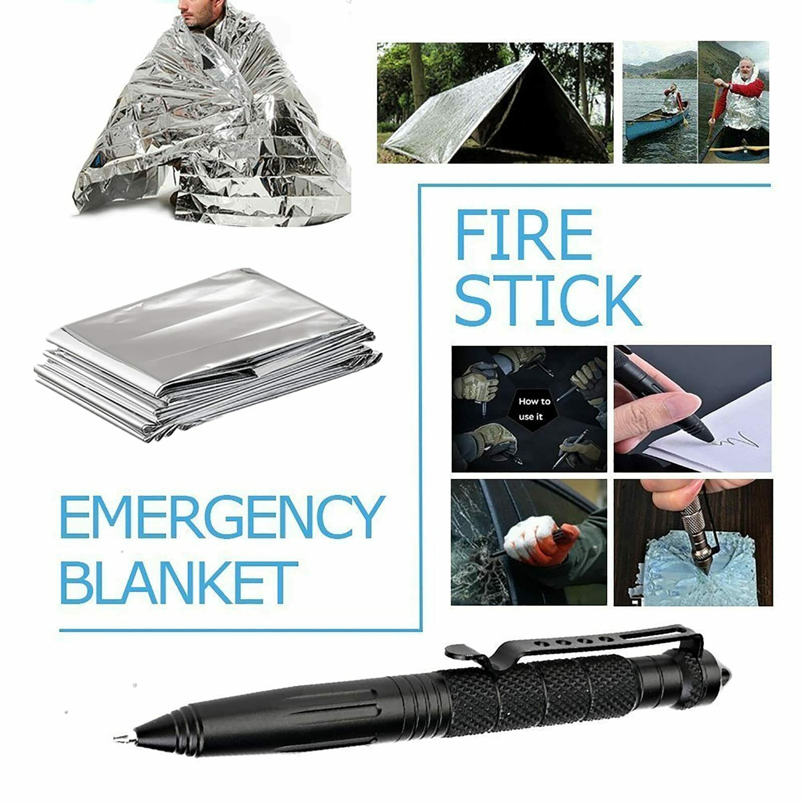 14-In-1 Outdoor Emergency Survival Kit Camping Hiking Tactical Gear Ca ...