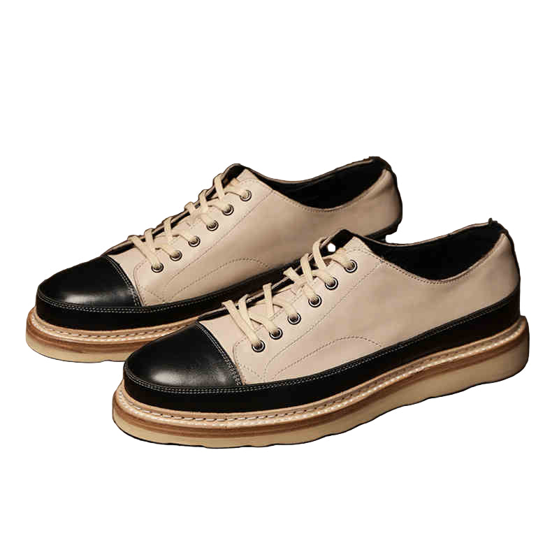 Vintage Vintage Handmade Board Shoes Genuine Leather Platform Casual Shoes