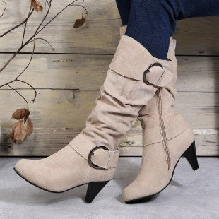 Women's Pointed-Toe Knee-High Zip Boots - Coalboyz product image 6