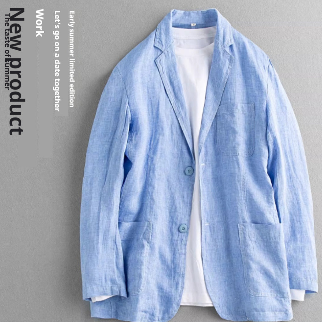 Thin Men's Linen Suit Business Casual