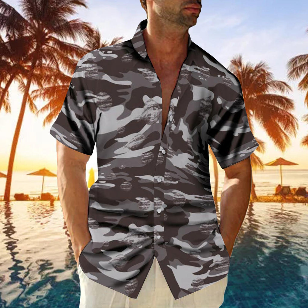 Men's Plus-Size Printed Casual Loose Short-Sleeve