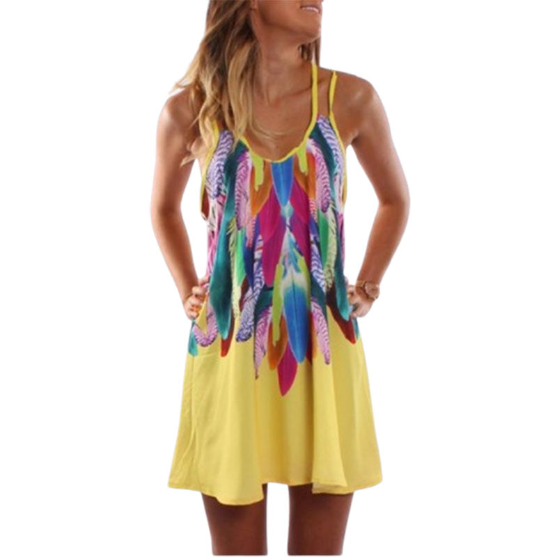 Women Fashion Boho Style Sexy Printed Plus Size Women Clothing Casual Summer Beach Femme Robe Vestidos Dress