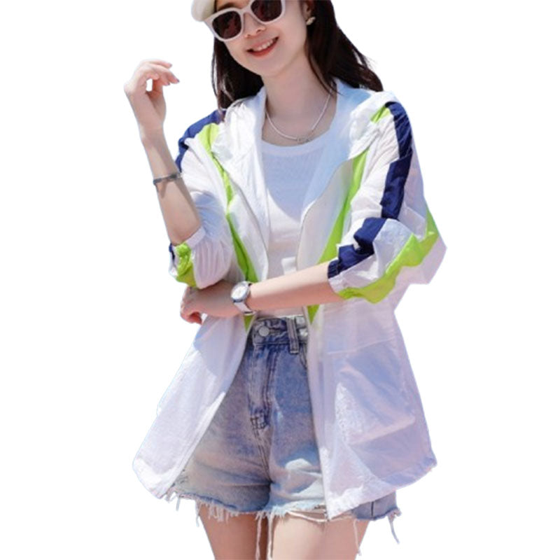 Color Matching Sun Protection Clothing For Women Summer
