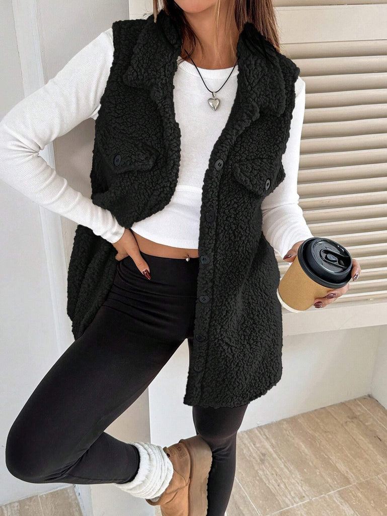 Women's Plush Cashmere-Look Open-Front Vest - Coalboyz product image 2