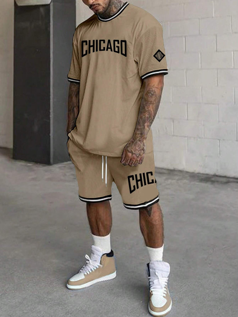 Short-sleeved T-shirt Suit Men's Summer New Fashion Trendy