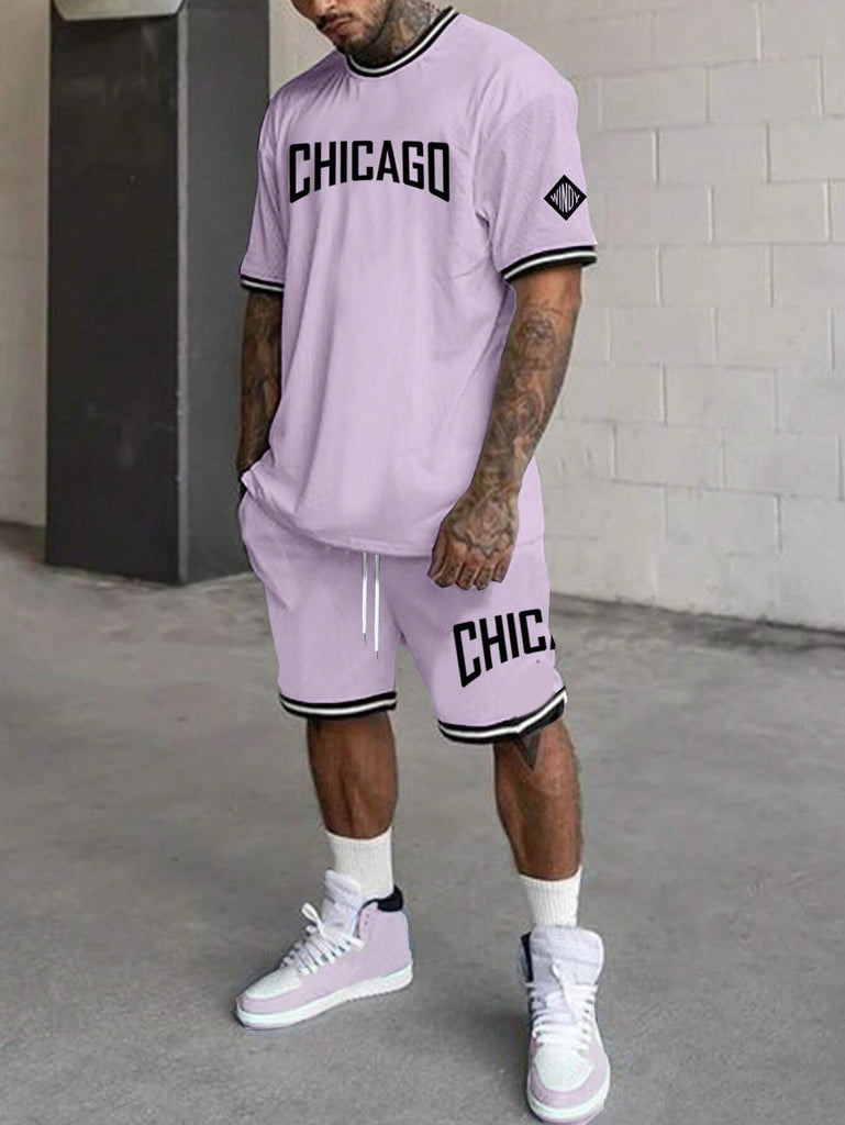 Short-sleeved T-shirt Suit Men's Summer New Fashion Trendy