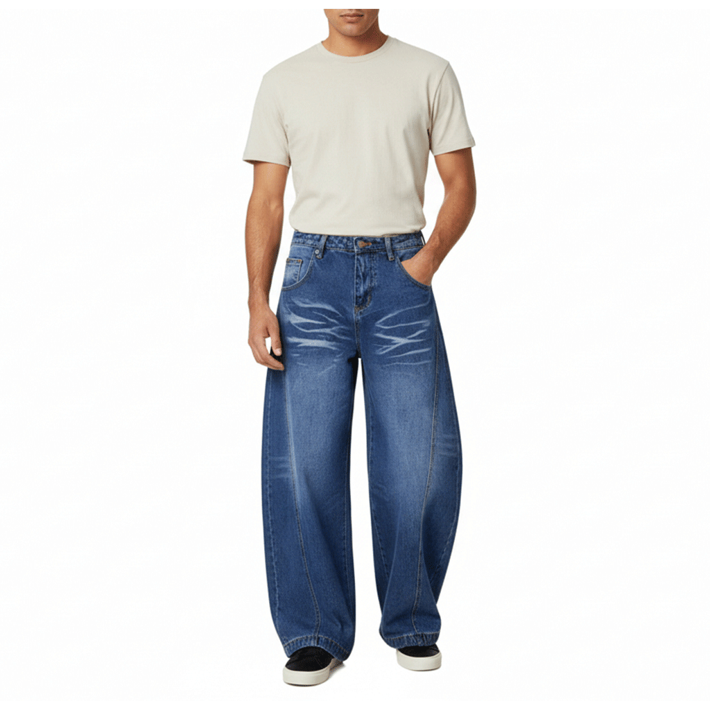 Mens High-Street Relaxed Premium-Looking Versatile Wide-Leg Pants