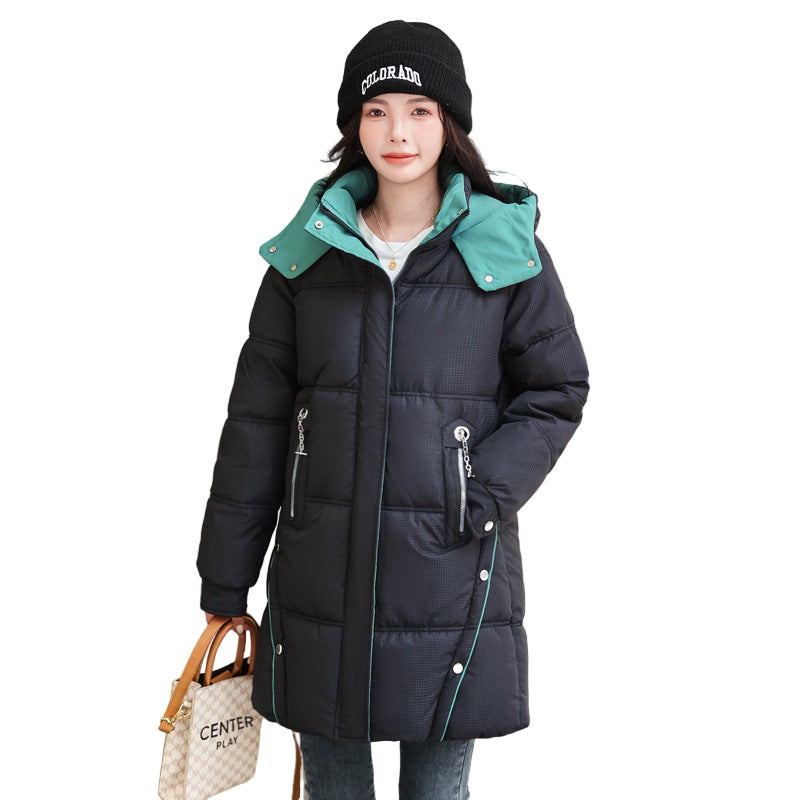 Winter Loose Down Cotton-padded Coat Women's Coat Mid-length Thickened