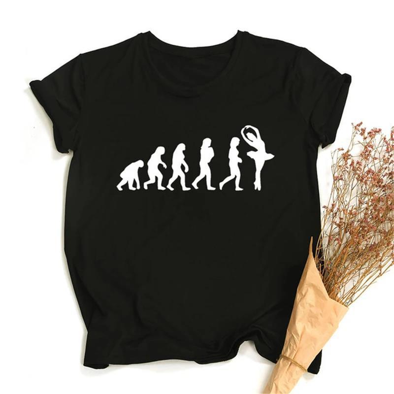 Womens Ballet Kid Crew Neck Plus-Size Short-Sleeve T-Shirt For Women