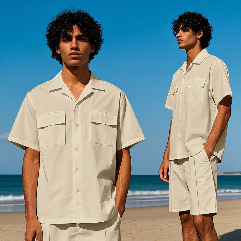 Solid Color Men's Sportswear Suit