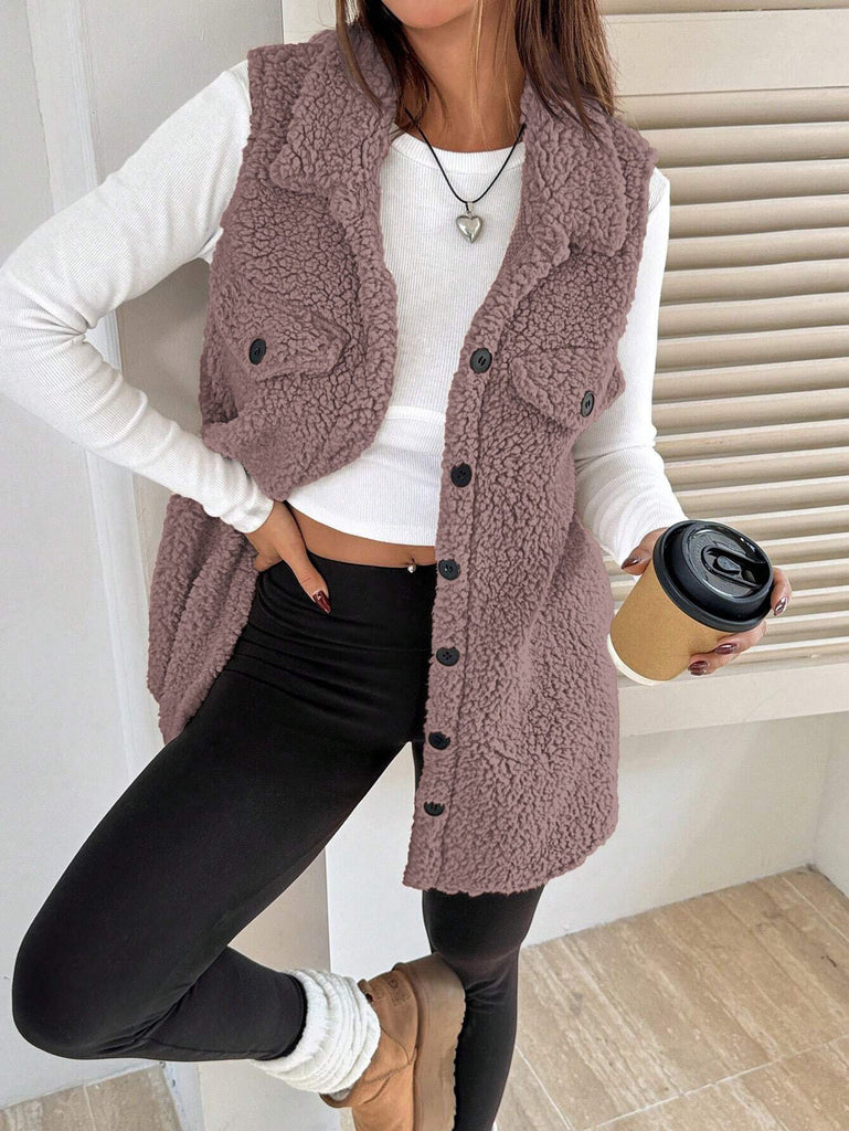 Women's Plush Cashmere-Look Open-Front Vest - Coalboyz product image 8