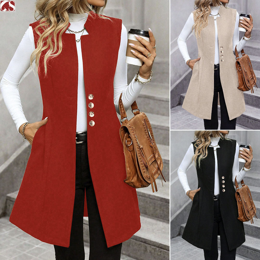 Women's Elegant Sleeveless Tailored Suit Vest – product photo