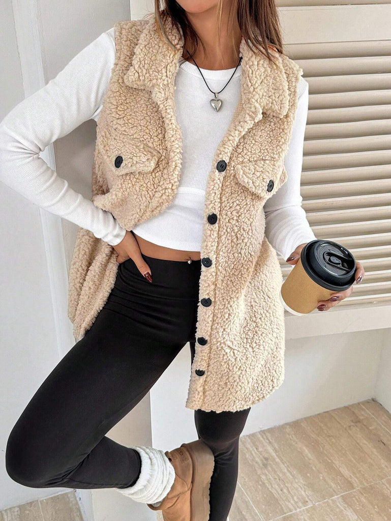 Women's Plush Cashmere-Look Open-Front Vest - Coalboyz product image 4