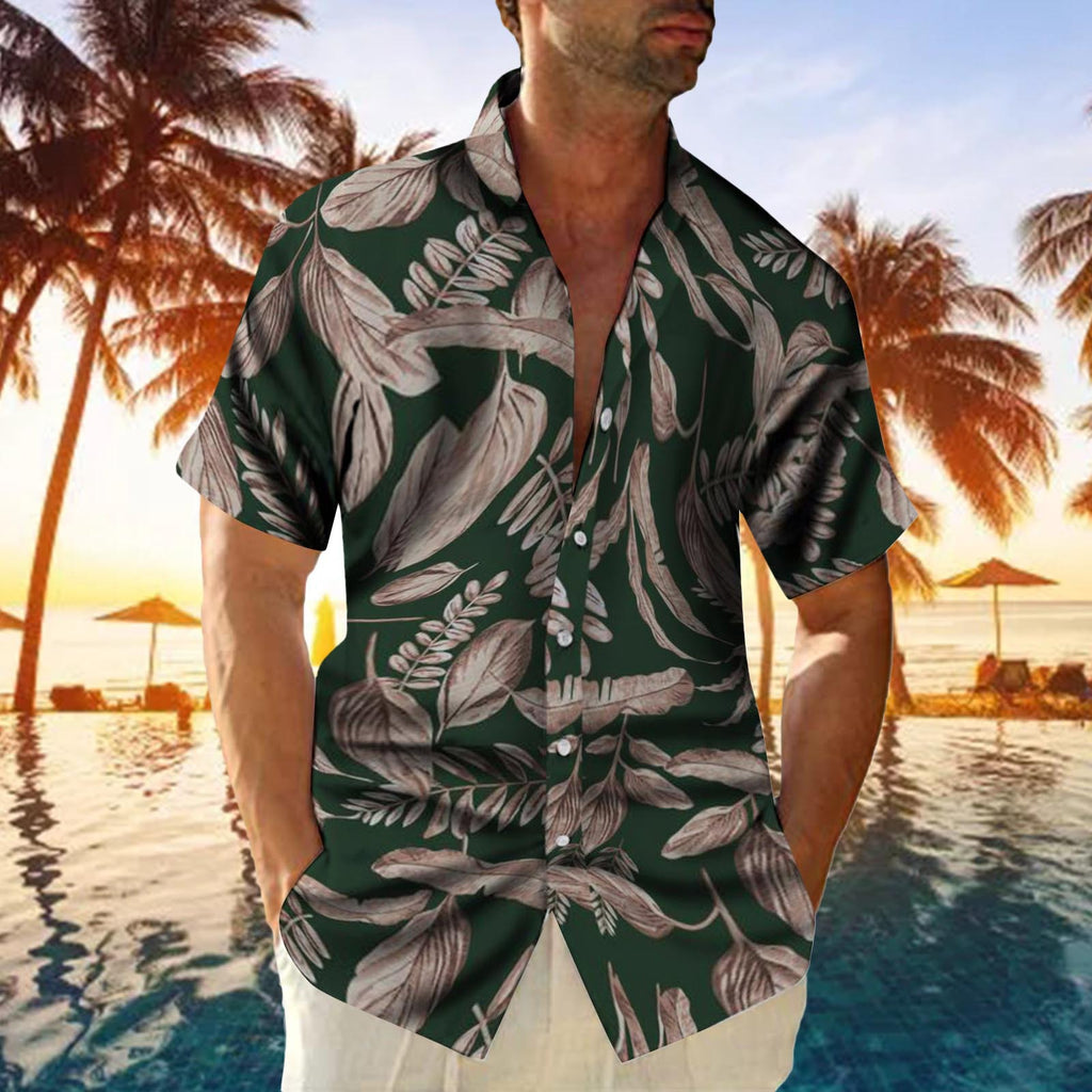 Men's Plus-Size Printed Casual Loose Short-Sleeve