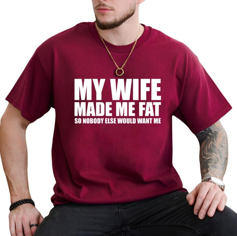 Men's Creative English Letter Print T-Shirt