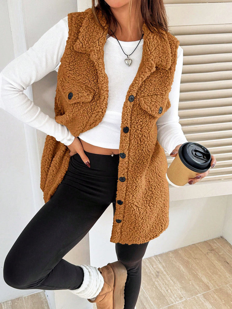 Women's Plush Cashmere-Look Open-Front Vest - Coalboyz product image 7