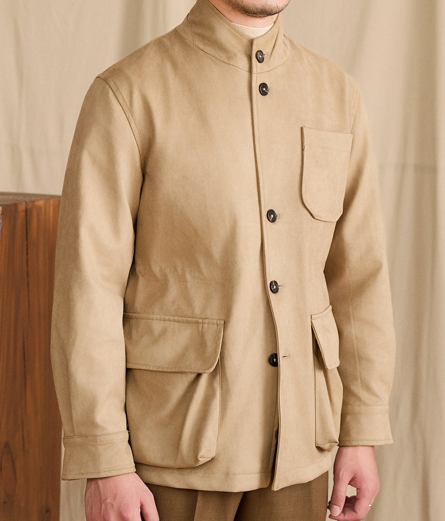 Suede Casual Lapel Jacket Commuting Slim Coat Trendy Men