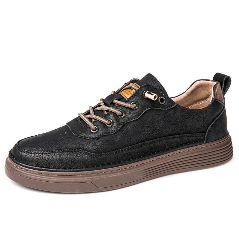 Versatile Sports Casual Low-top Cowhide Flat Shoes
