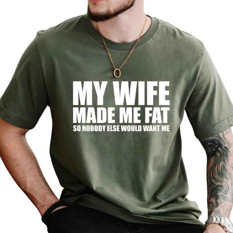 Men's Creative English Letter Print T-Shirt