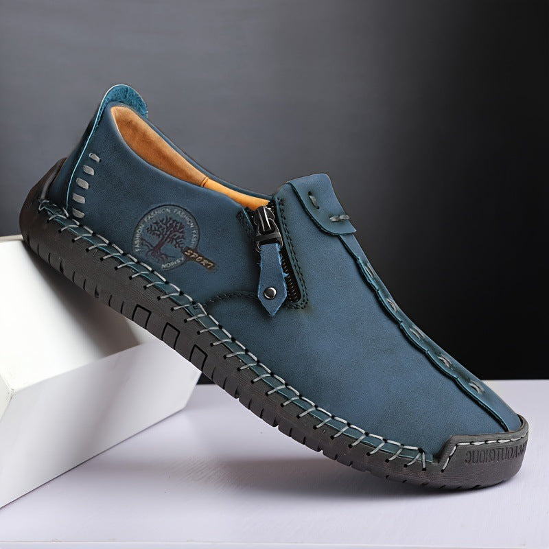 Cross Edge Side Zipper Handmade To The Shoe Sole Fashion