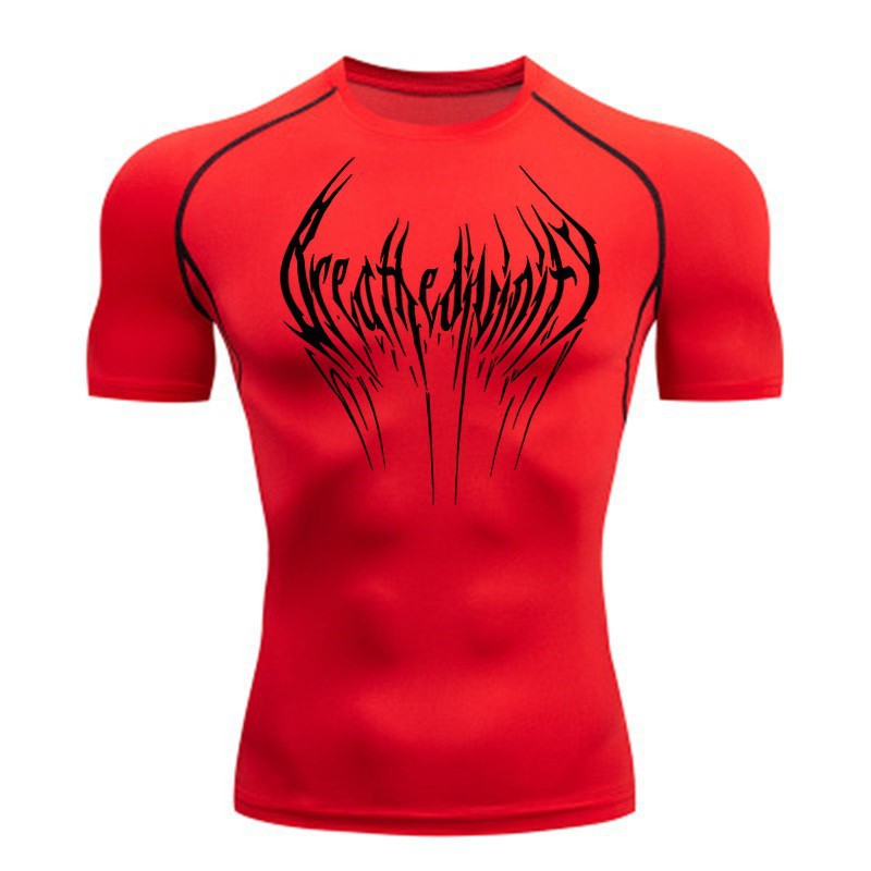 Short-sleeve Black Fitness T-shirt Men's Muscle