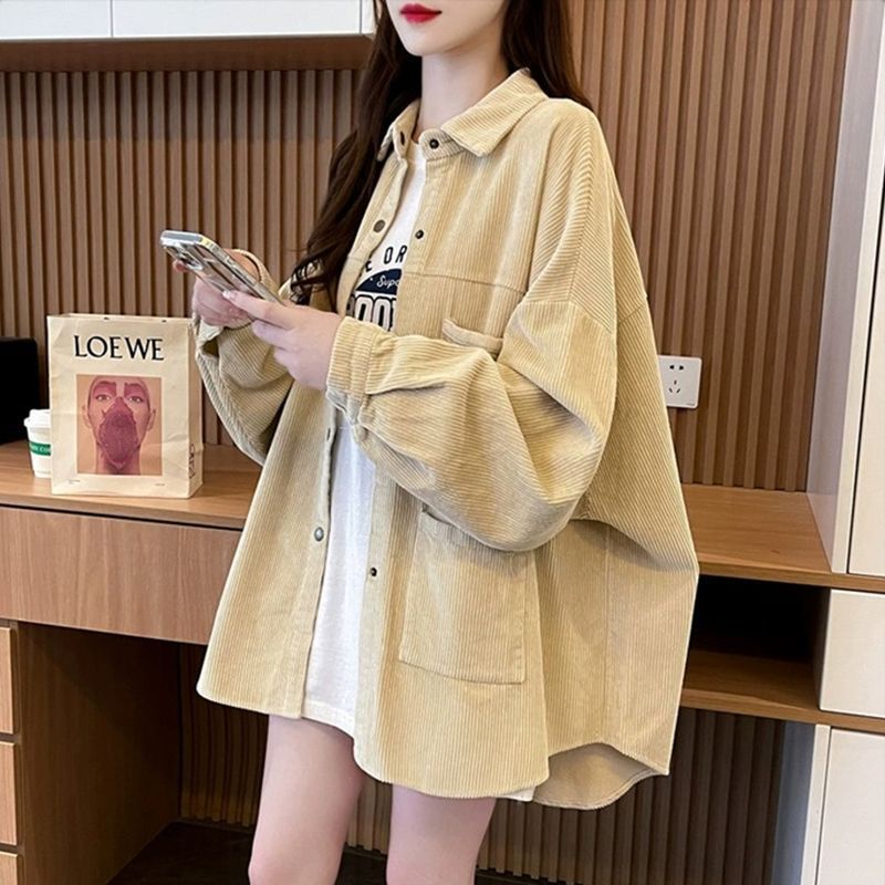 All-matching Lazy Style Corduroy Shirt Jacket