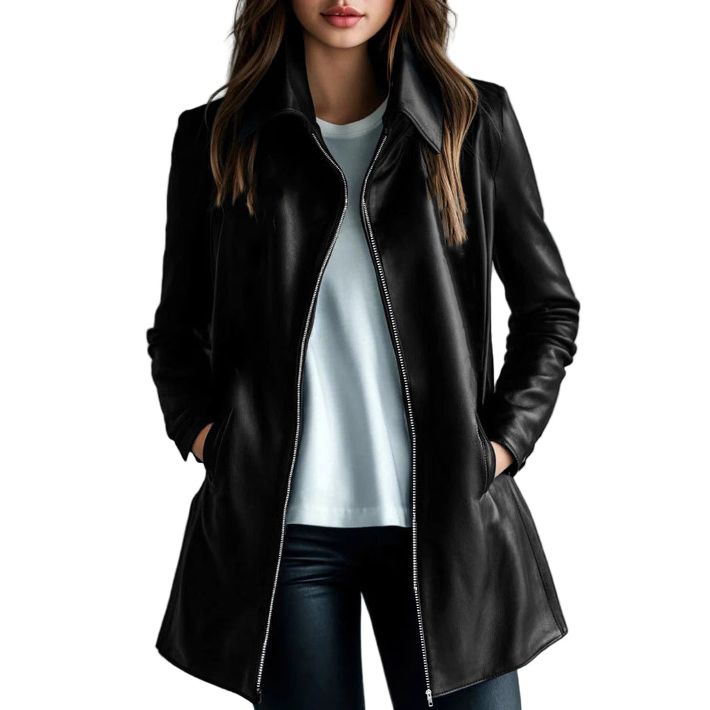 Women's Leather Jacket Elegant High-grade Versatile Casual