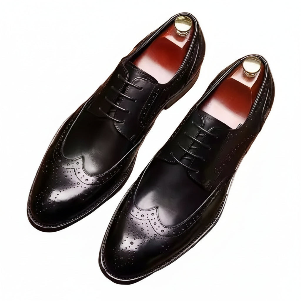 Men's British Pointed Toe Business Formal Wear Wedding Shoes