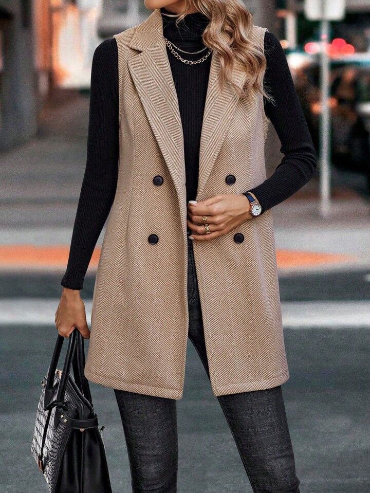 Women's Sleeveless Tailored Vest Jacket - Coalboyz product image 8