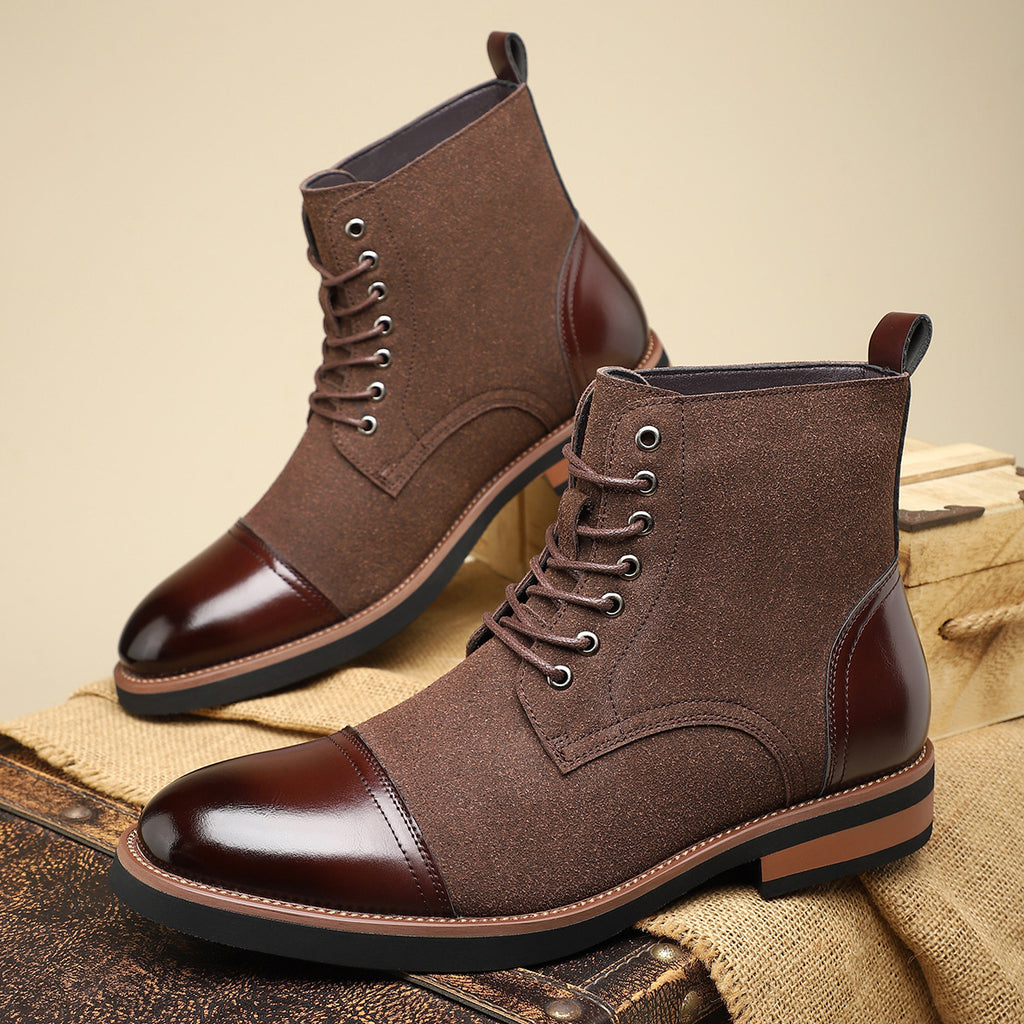 Men's Toe-Cap Mid-Calf Leather Boots – product photo