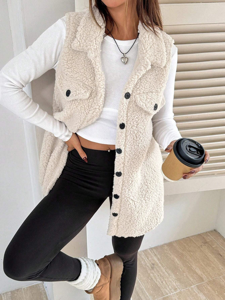 Women's Plush Cashmere-Look Open-Front Vest - Coalboyz product image 3