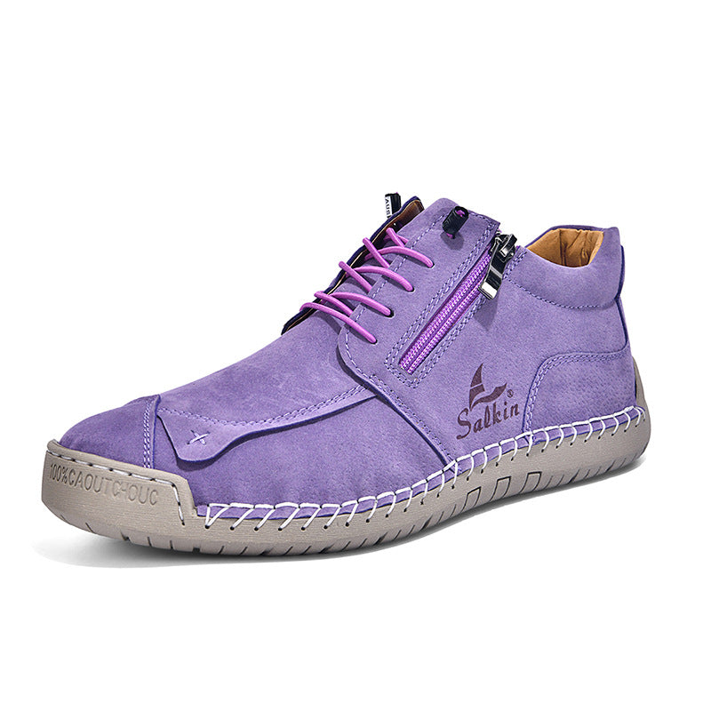Hand-stitched Unisex Shoes With Soft Soles For Fallwinter
