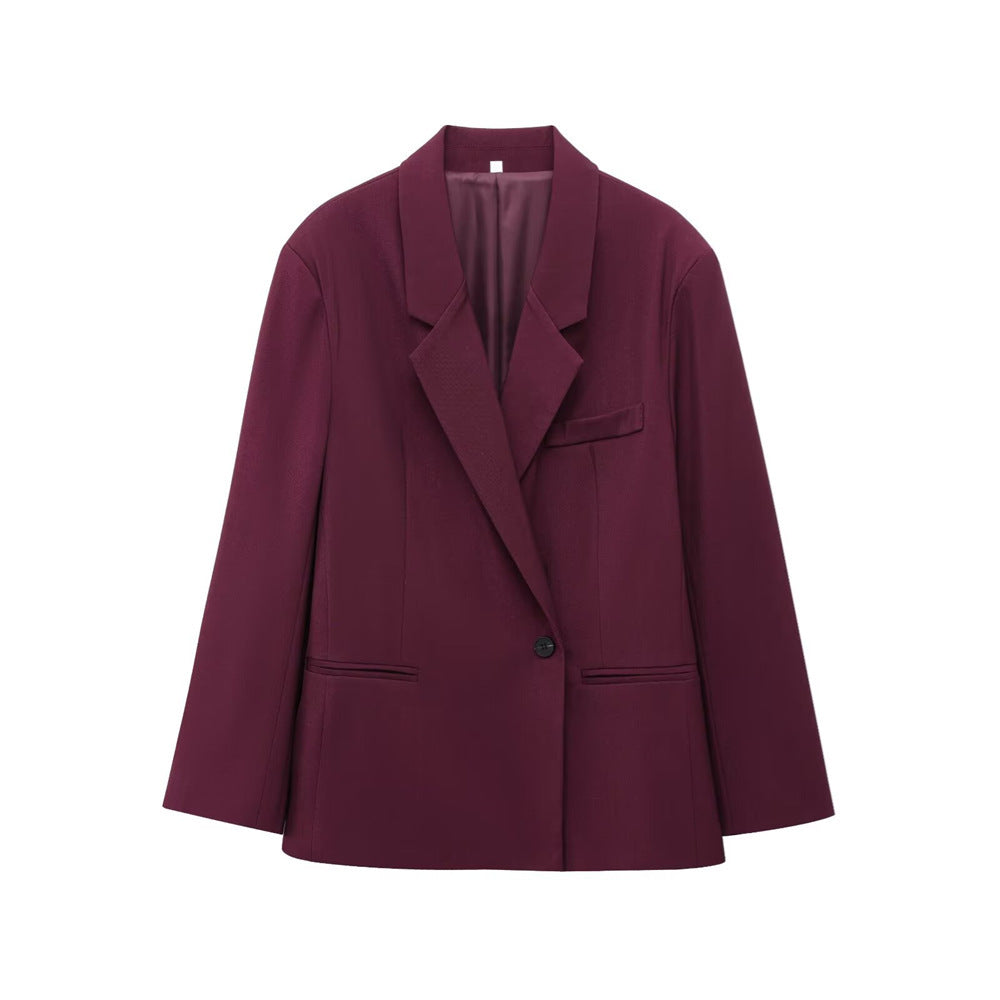 Double Breasted Loose-fitting Casual Suit Coat