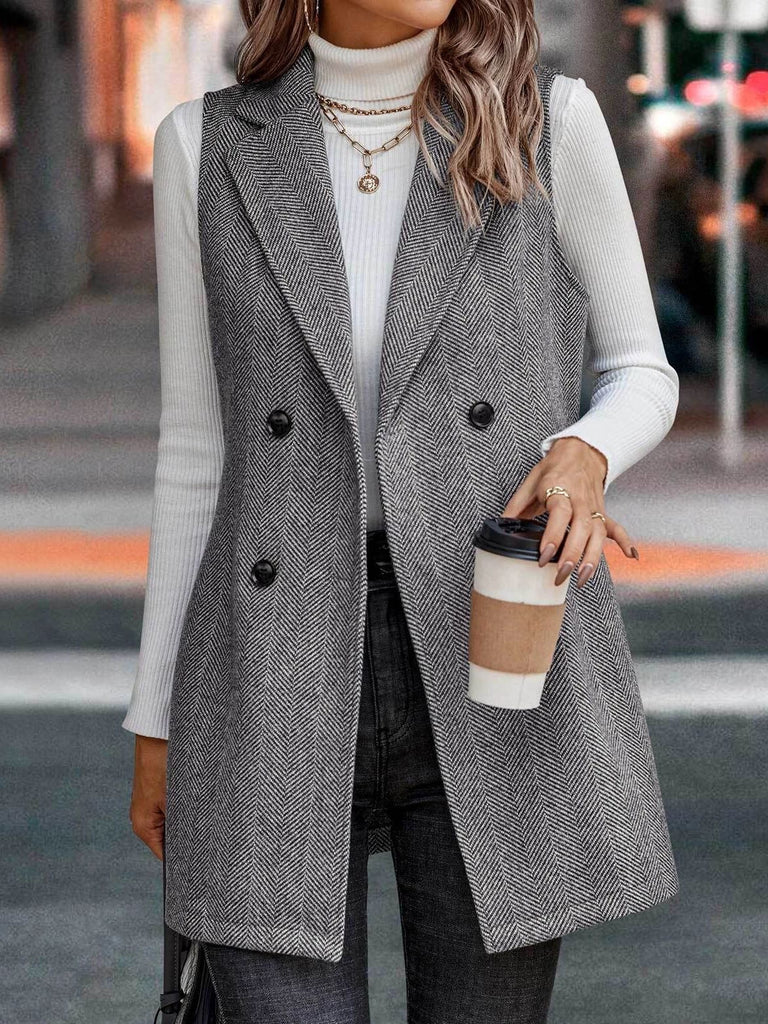 Women's Sleeveless Tailored Vest Jacket - Coalboyz product image 3