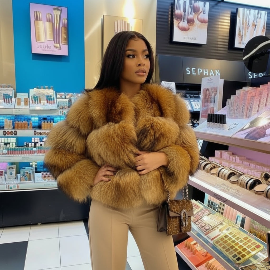 Raccoon Fur Fur Stitching For Women