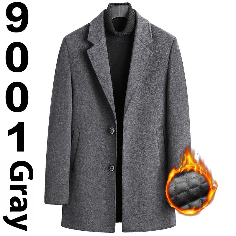 Single-breasted Woolen Coat Men's Clothing