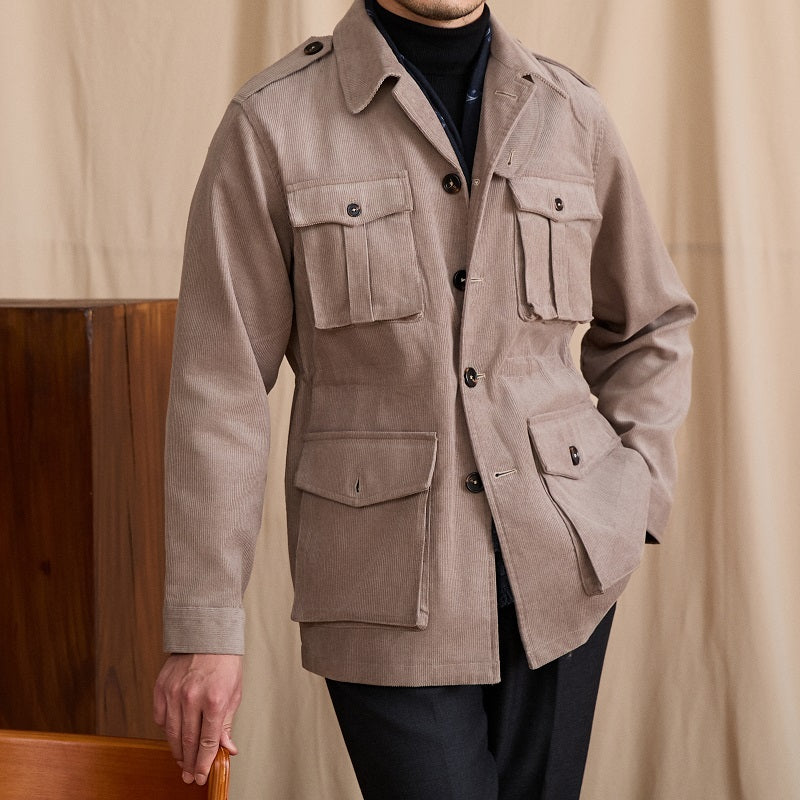 Retro Hunting Corduroy Jacket Stylish Man