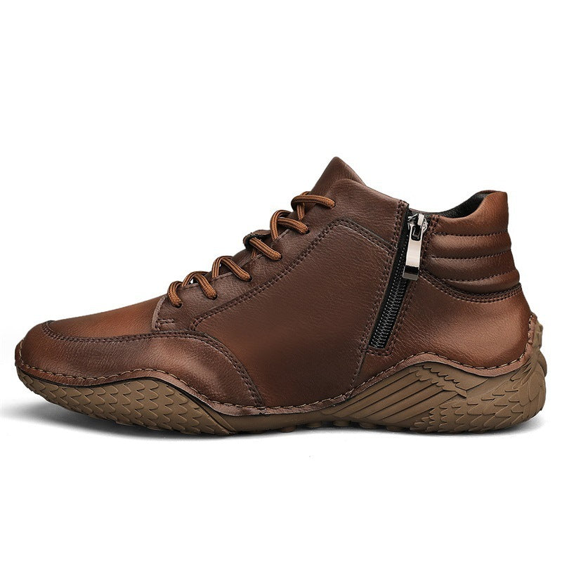 Martin Boots Trendy Genuine Leather Casual High-top Men's Fleece-lined